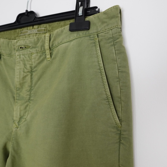 Incotex Men's Slim Fit Stretch Green-Khaki Pants Size 34 - Picture 4 of 9